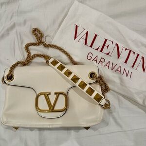 Valentino Calfskin Gold Studded Bag